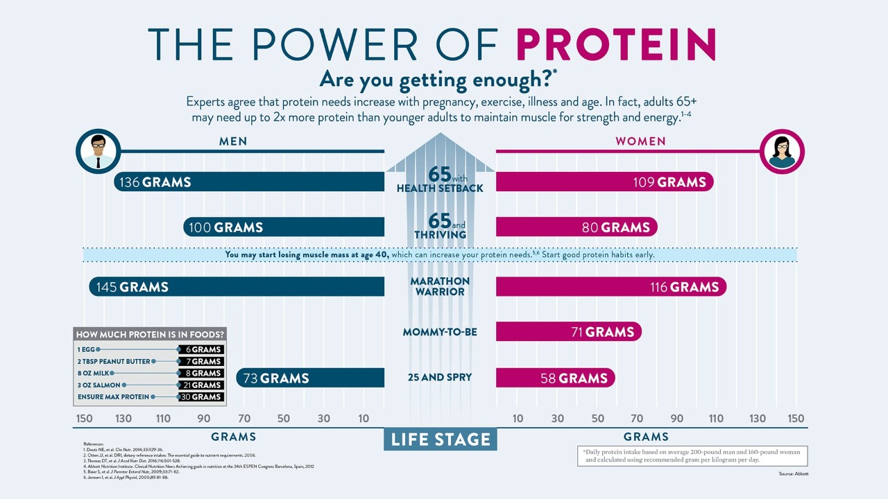 Learn about adult protein needs throughout life.