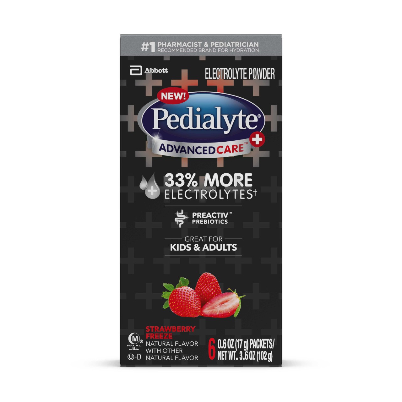 Advanced rehydration with 33% more electrolytes than classic Pedialyte to help you feel better fast.